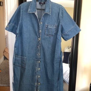 Women’s button down dungaree dress